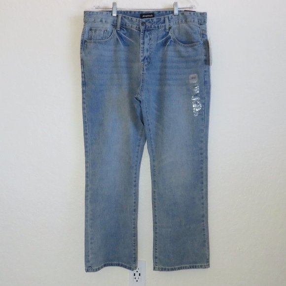 Aeropostale* Men's Classic Slim Boot Light Wash Zipper/Button Jeans~ Size‎ 38/30 - Picture 1 of 14